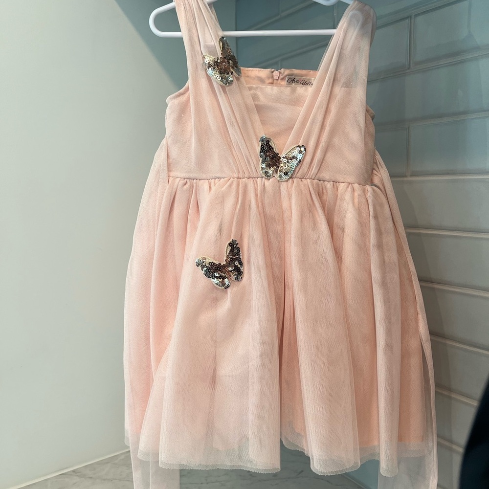 Blush Pink Tulle Butterfly Dress